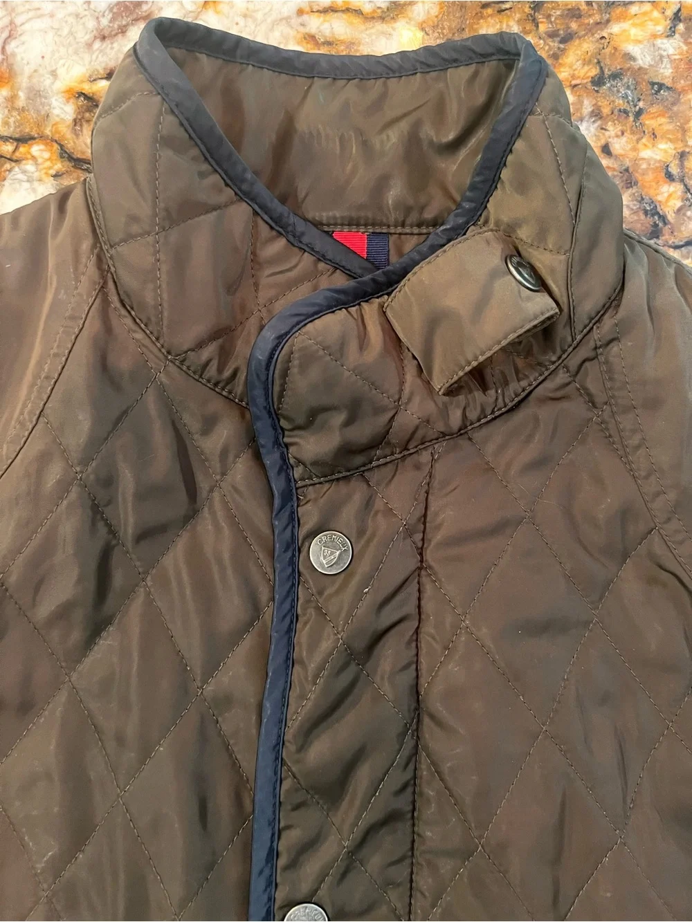 Men's Daniel Cremeux Quilted Brown with Black Trim Jacket Vest size XXL